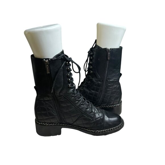 Vince Camuto Joanie Quilted Lace Up Booties - Picture 3 of 14